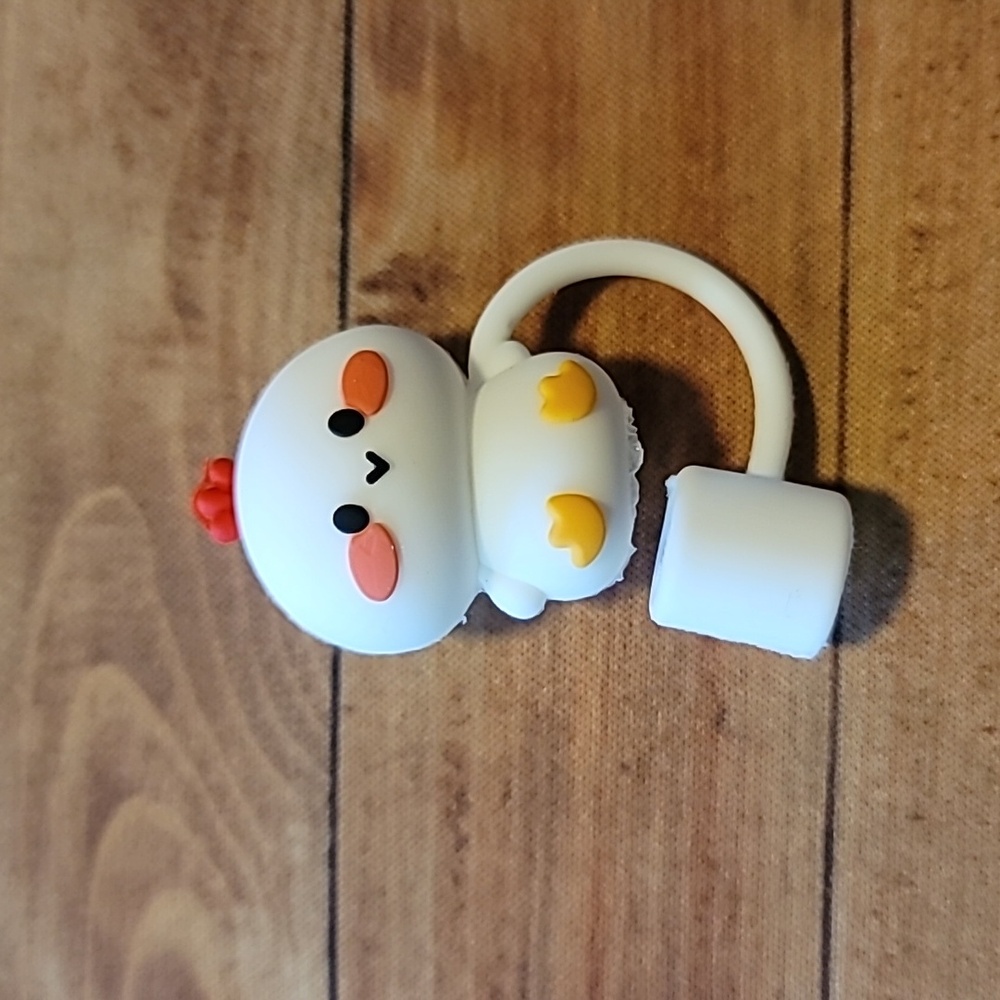 Chicken Little Straw Topper Silicone 10mm/0.4 in Cap Accessory